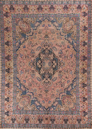 Vegetable Dye Pink Yazd Persian Area Rug 10x12