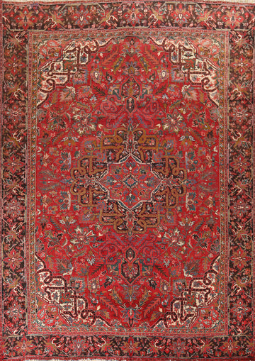 Handmade Geometric Heriz Persian Area Rug 10x13