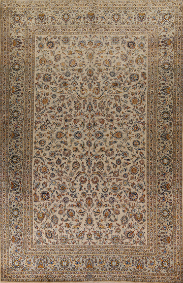 All-Over Floral Kashan Persian Area Rug 9x13