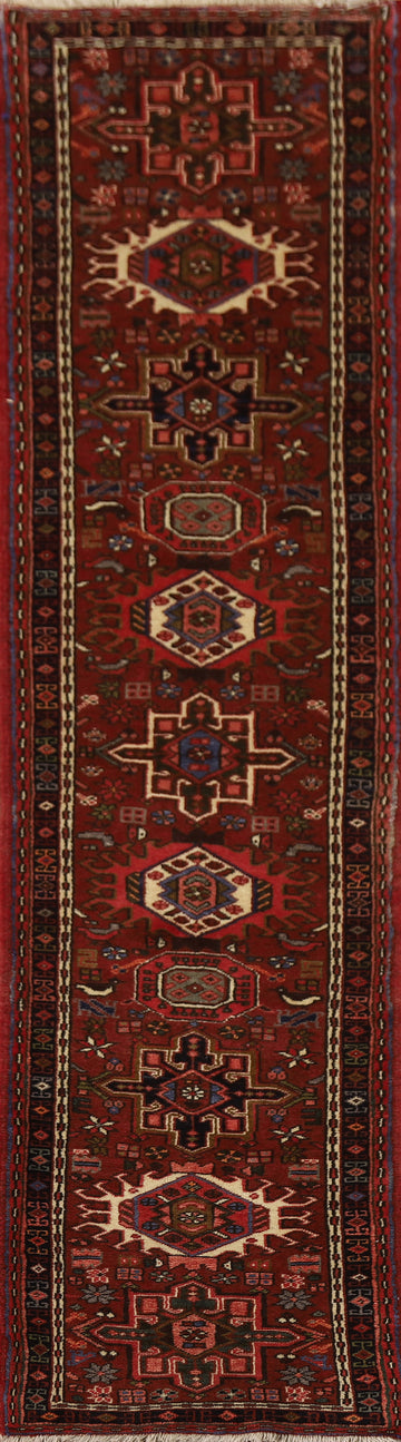 Tribal Geometric Gharajeh Persian Runner Rug 2x9