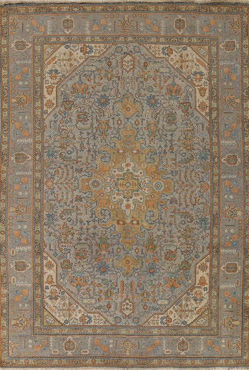 Geometric Wool Tabriz Persian Area Rug 8x11