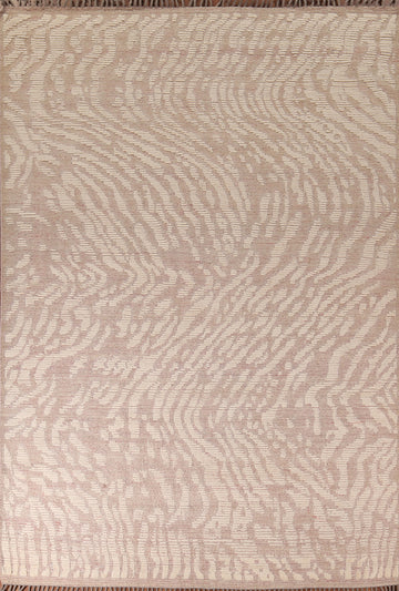 Earth Tone Abstract Wool Moroccan Area Rug 9x12