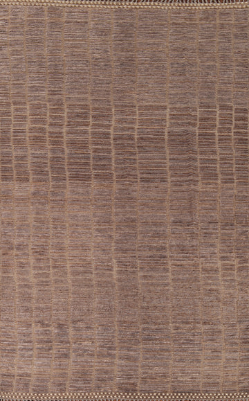 All-Over Brown Moroccan Modern Area Rug 9x13