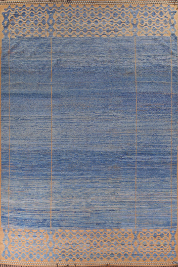 Handmade Blue Moroccan Oriental Large Rug 12x16