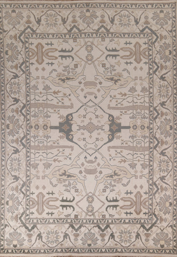Earth Tone Handmade Oushak Wool Area Rug 9x12