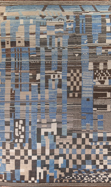 All-Over Abstract Moroccan Large Modern Rug 12x20