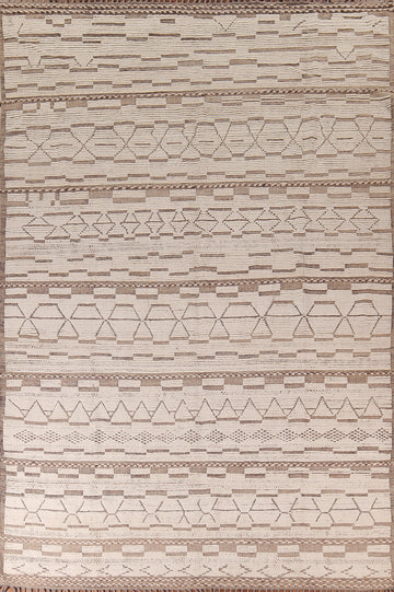 Handmade Wool Moroccan Oriental Large Rug 10x14