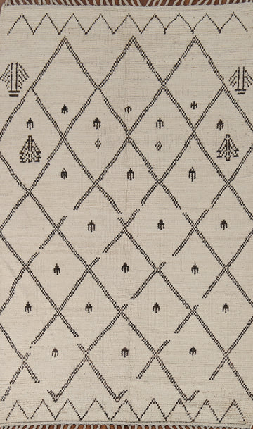Trellis Wool Moroccan Oriental Area Rug 5x9