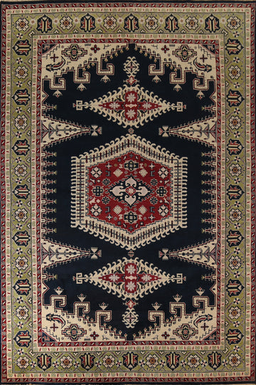 Dark Navy Blue Heriz Serapi Oriental Large Rug 10x14