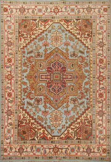 Light Blue Heriz Serapi Oriental Area Rug 8x10