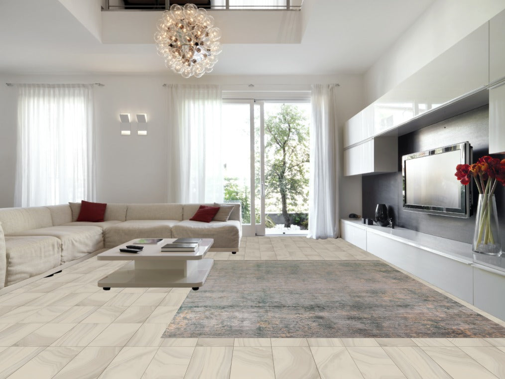 Handmade Green Abstract Indian Large Rug 9X12