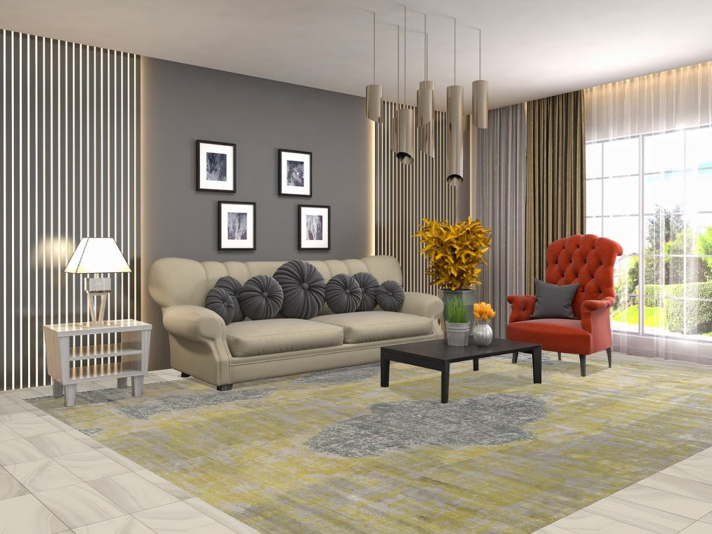 All-Over Modern Abstract Indian Area Rug 9x12