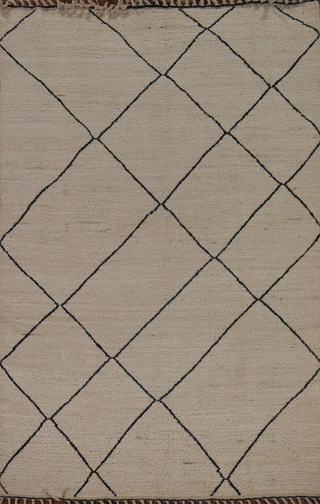 Trellis Wool Moroccan Oriental Area Rug 6x8