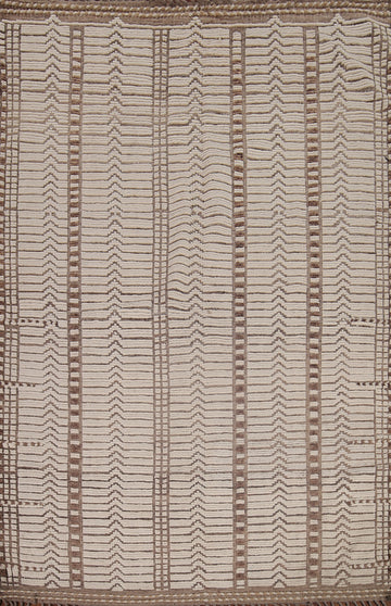 Earth Tone Wool Moroccan Oriental Area Rug 8x10