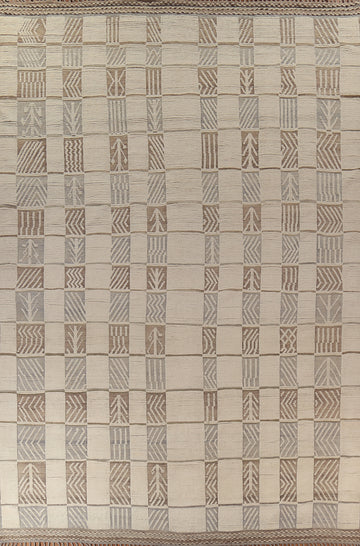 Hand-Knotted Wool Moroccan Modern Large Rug 12x16