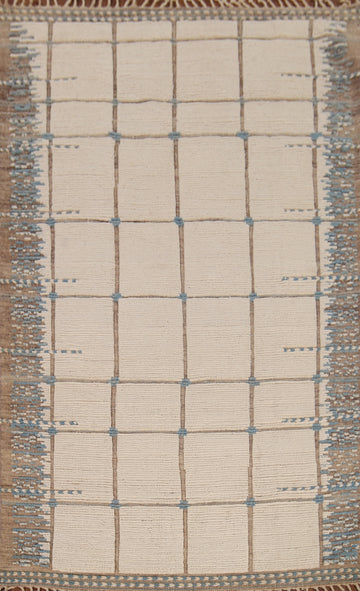 All-Over Handmade Moroccan Modern Area Rug 6x10