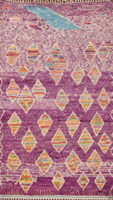 Geometric Purple Moroccan Abstract Area Rug 6x10