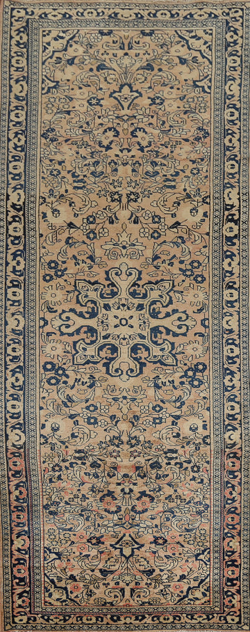 Vintage Floral Sarouk Persian Runner Rug 4x13