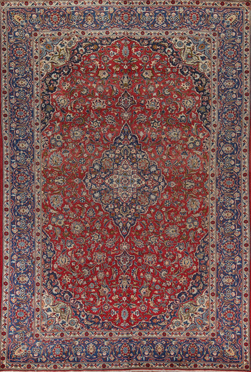 Traditional Floral Red Kashan Persian Area Rug 10x13