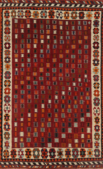 Vegetable Dye Kilim Qashqai Persian Area Rug 6x10