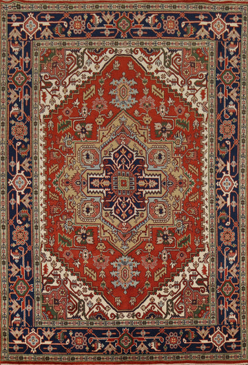 Handmade Wool Heriz Serapi Indian Area Rug 8x10