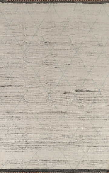 All-Over Trellis Wool Moroccan Modern Area Rug 7x11