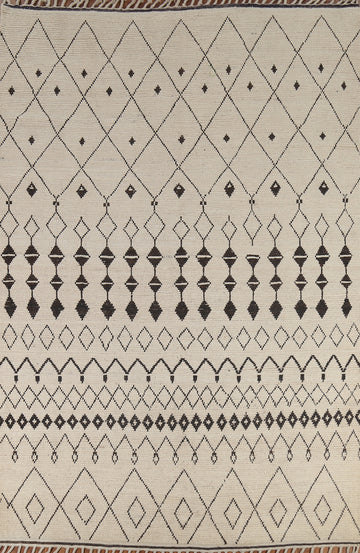 Trellis Wool Moroccan Living Room Area Rug 8x11