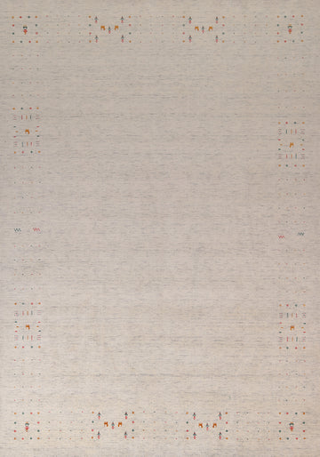 Tribal Ivory Gabbeh Indian Area Rug 9x12