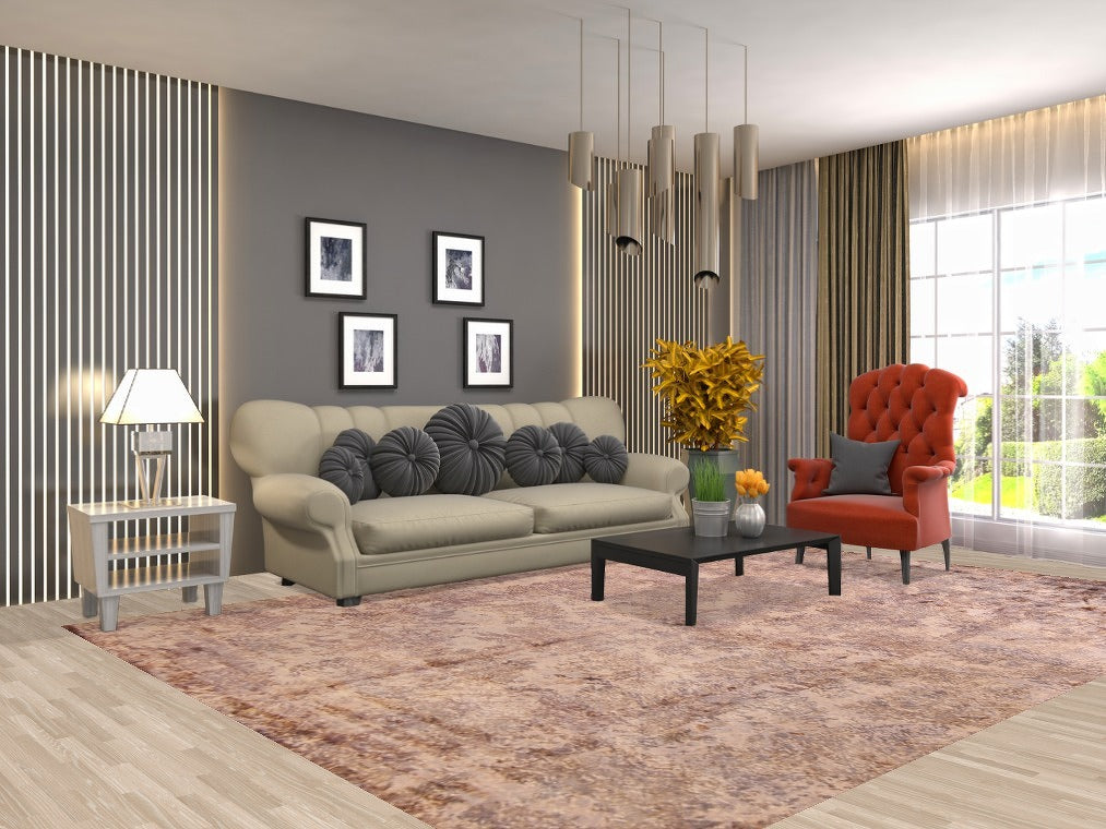 Hand-Knotted Wool Abstract Indian Area Rug 8x11