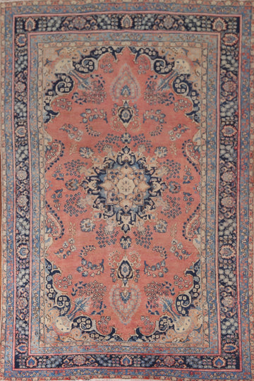Traditional Pink Mashad Persian Area Rug 6x10
