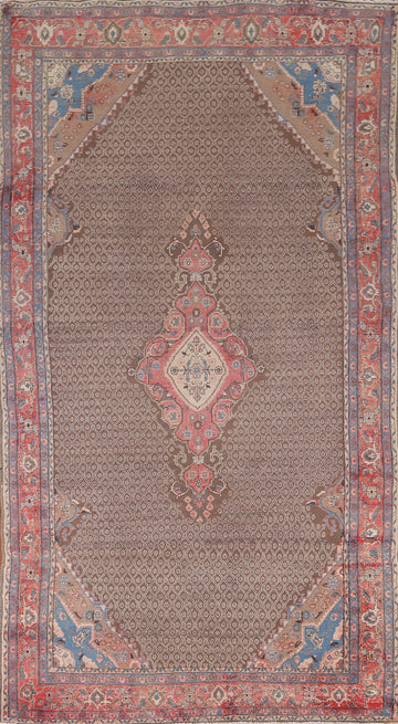 Handmade Brown Koliaei Persian Area Rug 5x11