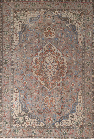 Handmade Gray Tabriz Persian Area Rug 7x11