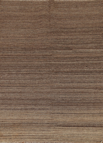 All-Over Striped Brown Kilim Persian Rug 5x7