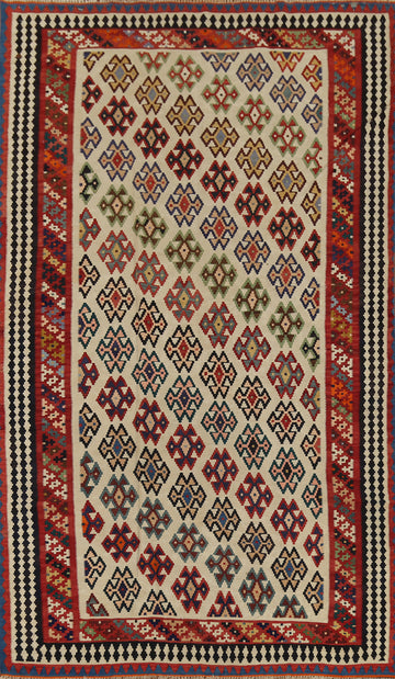 Vegetable Dye Kilim Qashqai Persian Area Rug 5x9