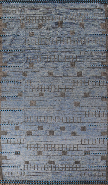 All-Over Blue Moroccan Living Room Area Rug 8x12