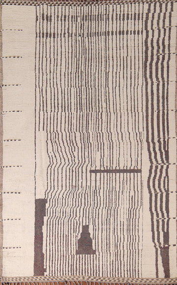 Striped Wool Moroccan Living Room Area Rug 7x10