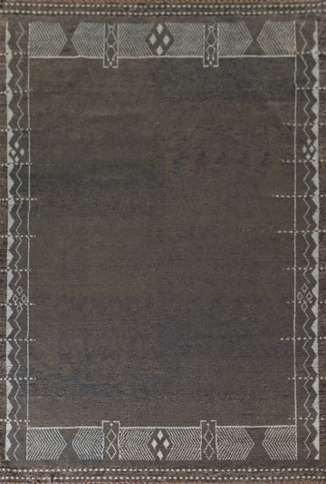 Striped Brown Moroccan Living Room Area Rug 9x13
