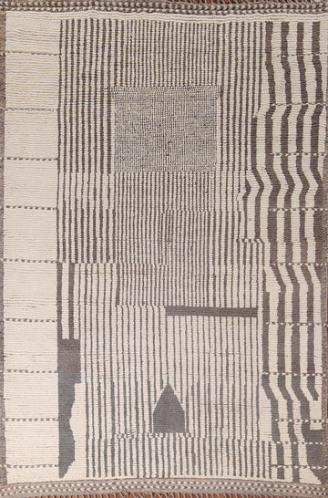 Striped Handmade Moroccan Oriental Area Rug 8x11