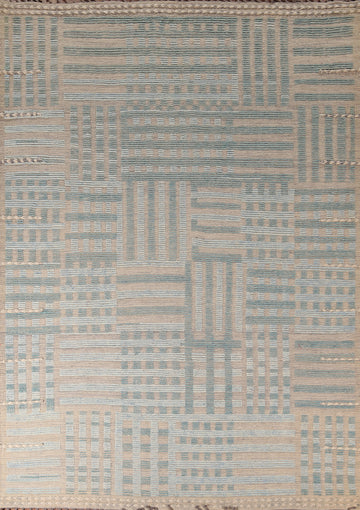Earth Tone Wool Moroccan Modern Area Rug 8x11