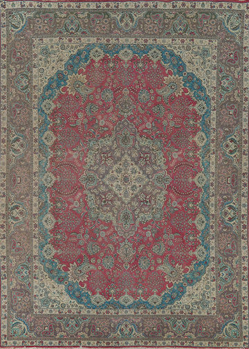 Vintage Wool Tabriz Persian Area Rug 10x13