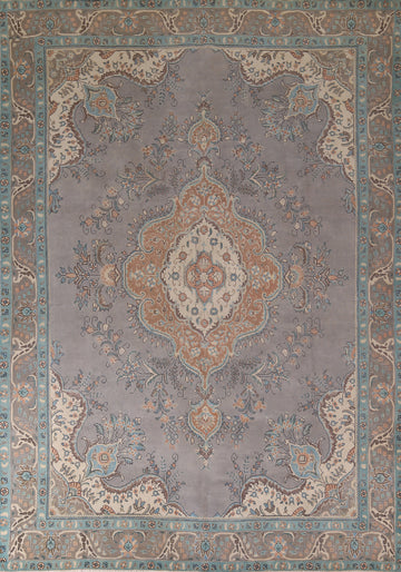 Handmade Gray Wool Tabriz Persian Area Rug 10x13