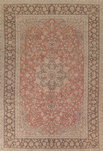 Handmade Floral Mashad Persian Area Rug 9x13