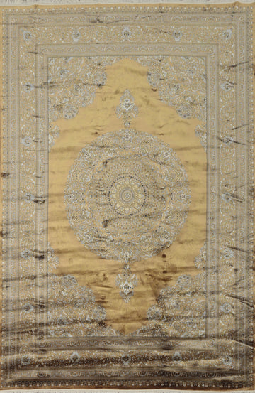 Traditional Silk Qum Turkish Area Rug 8x11