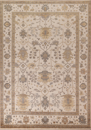 All-Over Handmade Wool Oushak Indian Area Rug 9x12