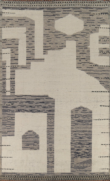 Handmade Wool Moroccan Modern Area Rug 9x13