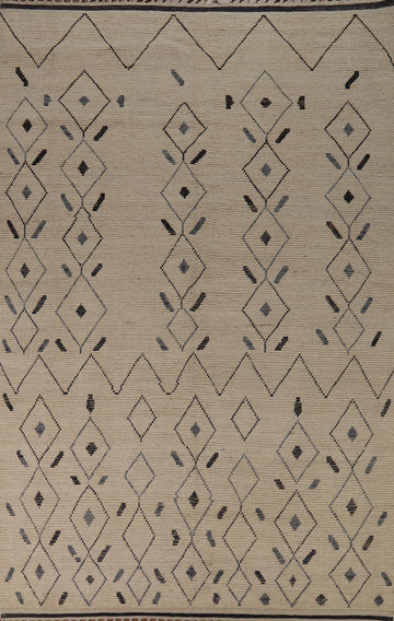 Trellis Wool Moroccan Oriental Area Rug 7x11