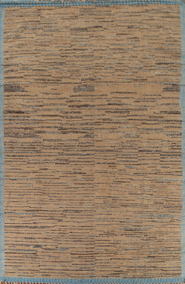 Brown Striped Moroccan Modern Area Rug 9x13