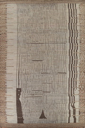 All-Over Striped Moroccan Oriental Large Rug 12x16
