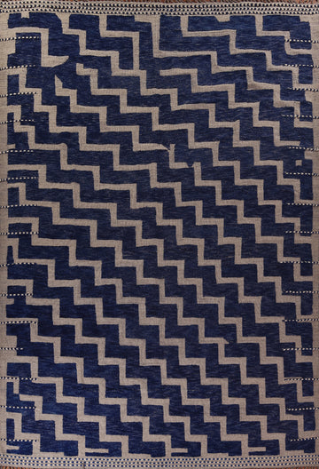 Blue Geometric Moroccan Modern Large Rug 12x16