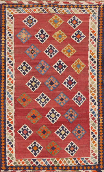 Vegetable Dye Kilim Qashqai Persian Rug 4x7